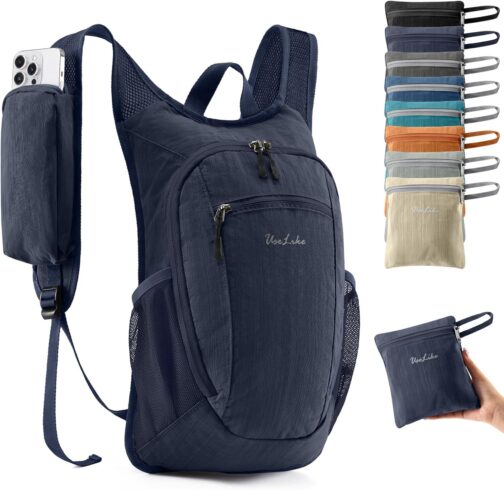 10L Small Hiking Backpack Travel Daypack Lightweight Packable Back Pack for Women Men(Dark Navy)