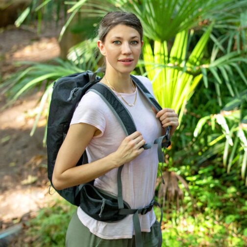 26L Lightweight Hiking Daypack with High Strength Aluminum Support, Small Travel Hiking Backpack for Women Men (Dull Green) - Image 7
