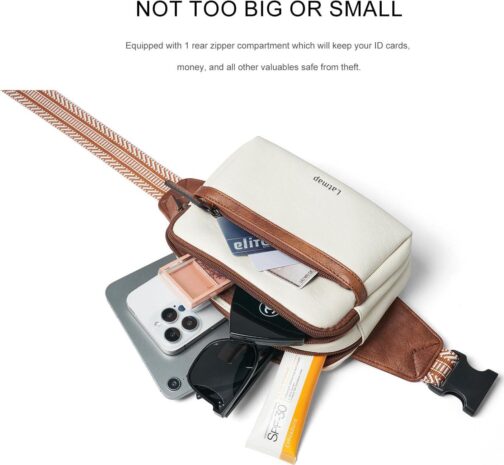 3L Fanny Pack Crossbody Bags for Women Men 4-Zipper Pockets Belt Bag Sling Waist Pack Faux Leather Chest Bum Bag - Image 7