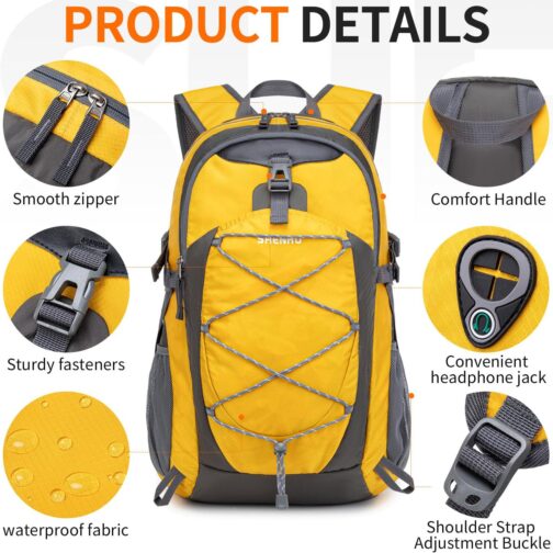 40L Hiking Backpack Lightweight Daypack Waterproof Travel Camping Backpack for Men Women Sport Packable - Image 6