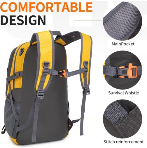 40L Hiking Backpack Lightweight Daypack Waterproof Travel Camping Backpack for Men Women Sport Packable - Image 4