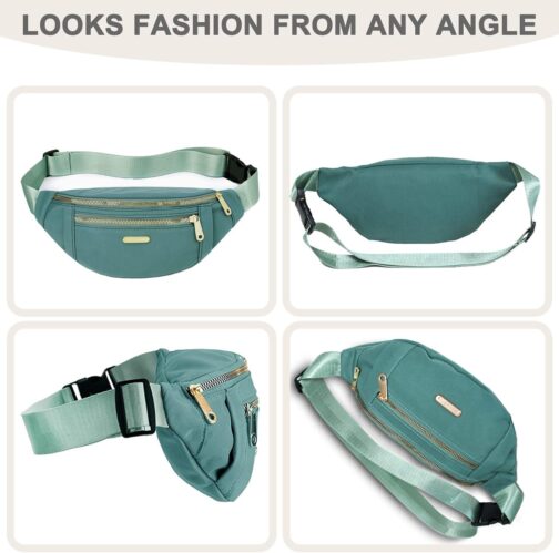 6 Pieces Fanny Pack for Women Men Fashion Waist Bag with Adjustable Strap Waterproof Fanny Packs for Travel Sports Running Hiking, 6 Color - Image 3
