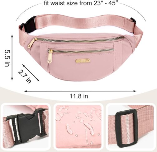 6 Pieces Fanny Pack for Women Men Fashion Waist Bag with Adjustable Strap Waterproof Fanny Packs for Travel Sports Running Hiking, 6 Color - Image 2