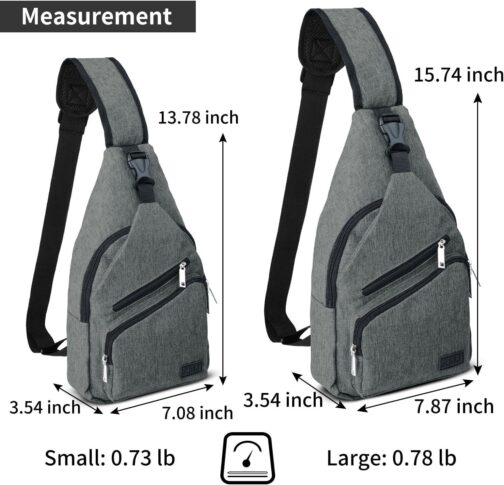 AMJ Crossbody Sling Bag Men Women, Casual Shoulder Backpack, Chest Daypack Satchel for Hiking Travel - Image 2