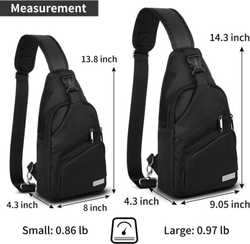 AMJ Crossbody Sling Bag Men Women, Casual Shoulder Backpack, Chest Daypack Satchel for Hiking Travel - Image 2