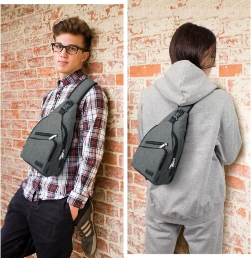 AMJ Crossbody Sling Bag Men Women, Casual Shoulder Backpack, Chest Daypack Satchel for Hiking Travel - Image 6