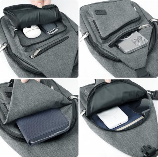 AMJ Crossbody Sling Bag Men Women, Casual Shoulder Backpack, Chest Daypack Satchel for Hiking Travel - Image 5