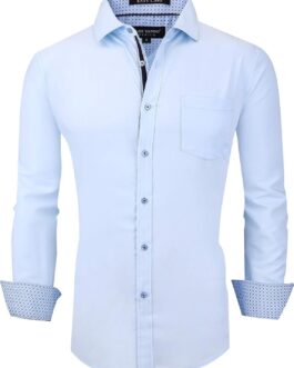Alex Vando Mens Dress Shirts Wrinkle Free Regular Fit Stretch Rayon Button Down Shirt