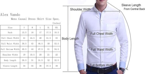 Alex Vando Mens Dress Shirts Wrinkle Free Regular Fit Stretch Rayon Button Down Shirt - Image 5