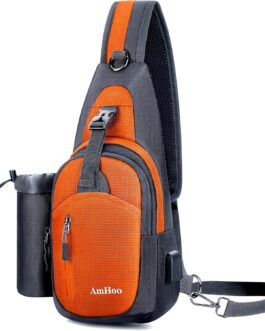 AmHoo Sling Backpack Chest Shoudler Crossbody Bag Water Resistant Hiking Daypack