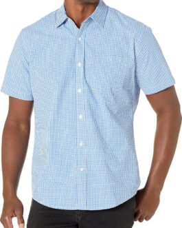 Amazon Essentials Men’s Regular-Fit Short-Sleeve Poplin Shirt
