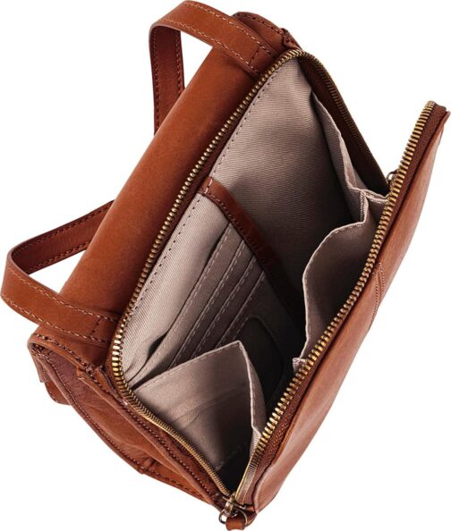 American Leather Kansas Crossbody HandBag, 100% Genuine Leather Purse, Multi-Pocket Sling Bag and Adjustable Straps for Women - Image 4