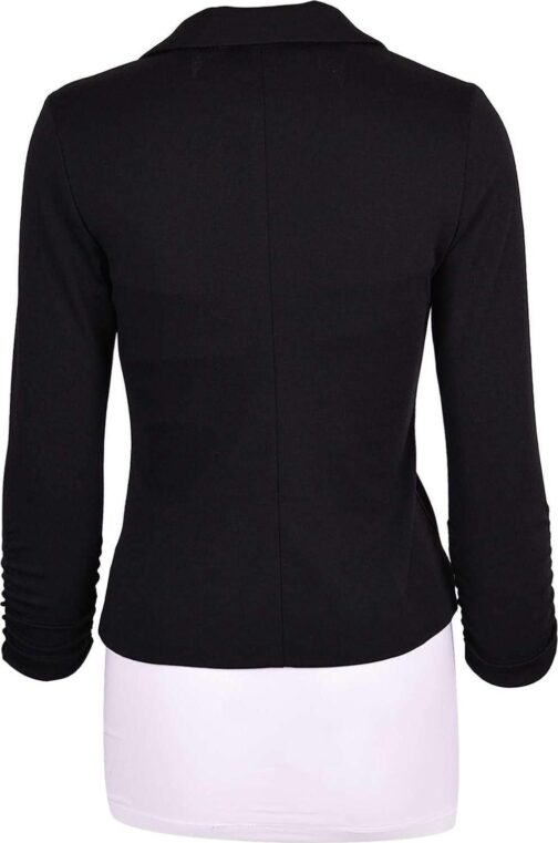 Auliné Collection Women's Casual Work Solid Color Knit Blazer - Image 2