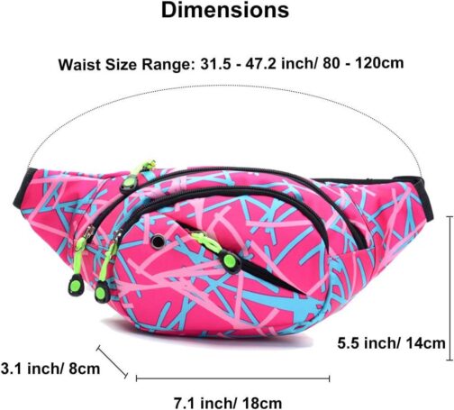 Ausion Fanny Pack Waist Bag for Men&Women Adjustable Belt Hip Bum Bag Fashion Water Resistant Hiking Waist Bag for Traveling Casual Running Hiking Cycling - Image 2
