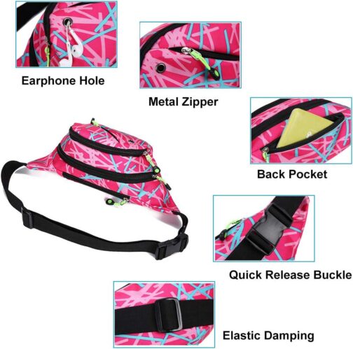 Ausion Fanny Pack Waist Bag for Men&Women Adjustable Belt Hip Bum Bag Fashion Water Resistant Hiking Waist Bag for Traveling Casual Running Hiking Cycling - Image 4