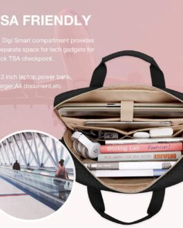 BAGSMART 17.3/15.6 Inch Laptop Bag, Briefcase for Women Computer Messenger Bag Office Travel Business, Black