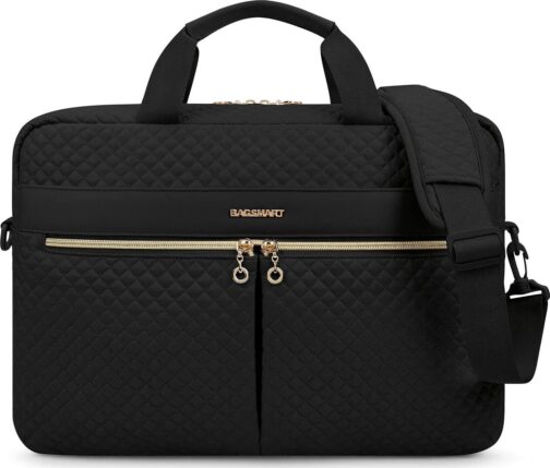 BAGSMART 17.3/15.6 Inch Laptop Bag, Briefcase for Women Computer Messenger Bag Office Travel Business, Black