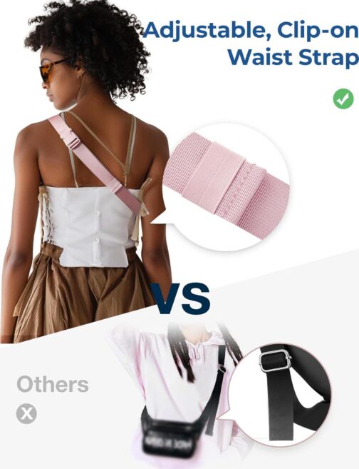 BAGSMART Belt Bag for Women Fanny Pack Fashion Waist Packs with Adjustable Strap for Hiking Running Shopping Traveling, Pink - Image 7