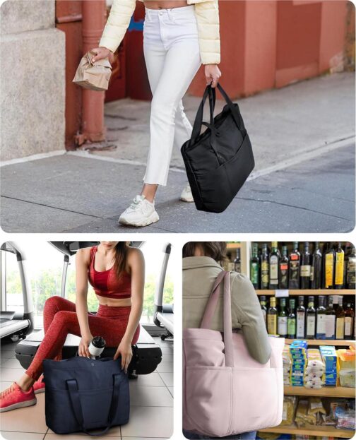 BAGSMART Tote Bag for Women, Foldable Tote Bag With Zipper Large Shoulder Bag Top Handle Handbag for Travel, Work - Image 7