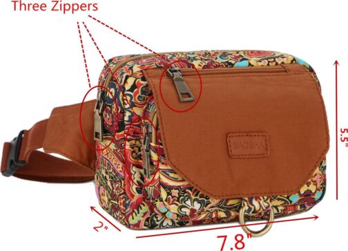 BAOSHA YB-02 Waist Bag Sports Fanny Pack Bum Bag for Women Multicoloured (Multicolour) - Image 3