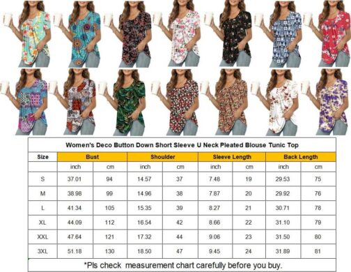BETTE BOUTIK Women's Summer Tunic Tops Flowy Flare Botton Down Shirts Blouses S-3XL - Image 5