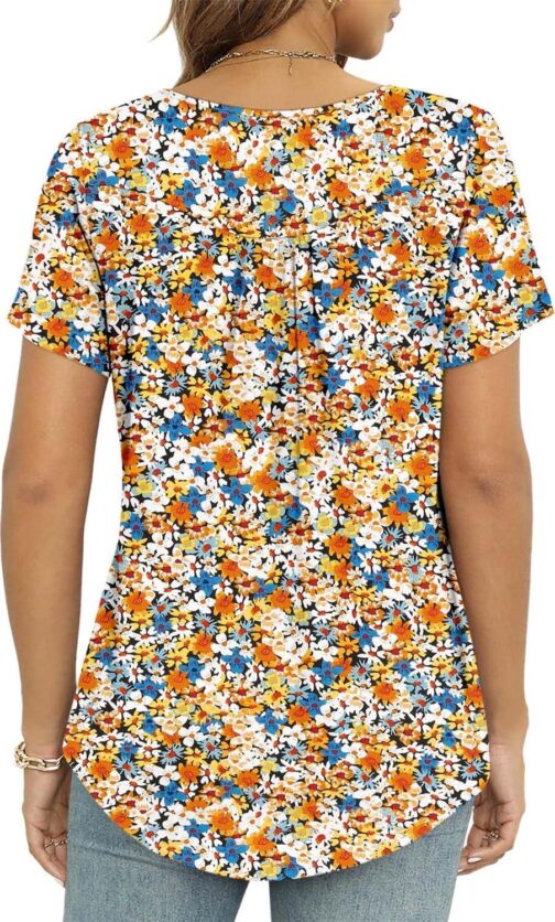 BETTE BOUTIK Women's Summer Tunic Tops Flowy Flare Botton Down Shirts Blouses S-3XL - Image 4
