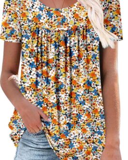 BETTE BOUTIK Women’s Summer Tunic Tops Flowy Flare Botton Down Shirts Blouses S-3XL