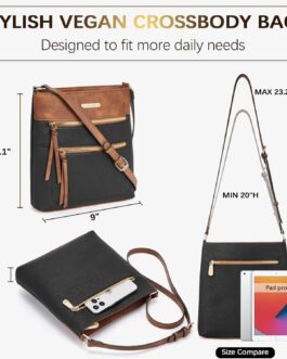 BOSTANTEN Crossbody Bags Purses for Women Trendy Soft Leather Shoulder Handbags with Adjustable Strap Zipper Pocket Medium