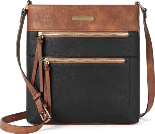 BOSTANTEN Crossbody Bags Purses for Women Trendy Soft Leather Shoulder Handbags with Adjustable Strap Zipper Pocket Medium