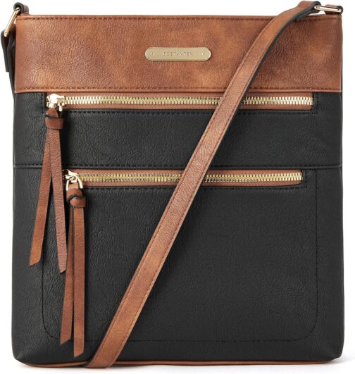 BOSTANTEN Crossbody Bags Purses for Women Trendy Soft Leather Shoulder Handbags with Adjustable Strap Zipper Pocket Medium - Image 7
