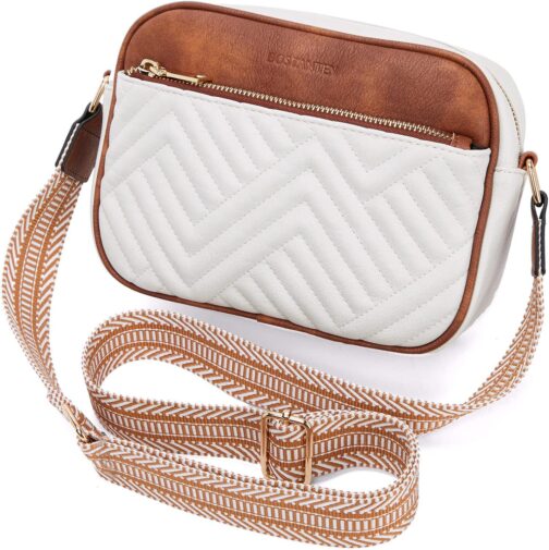BOSTANTEN Quilted Crossbody Bags for Women Vegan Leather Purses Small Shoulder Handbags with Wide Strap - Image 8