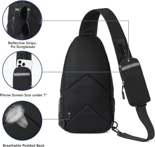 BOSTANTEN Sling Bag, Crossbody Backpack Shoulder Chest Bag for Men Women Travel Hiking Casual Daypack - Image 6