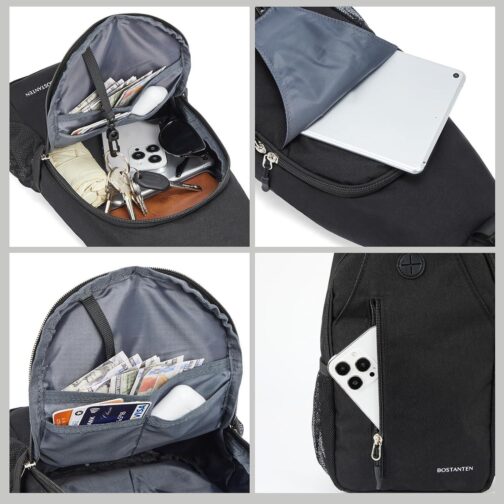BOSTANTEN Sling Bag, Crossbody Backpack Shoulder Chest Bag for Men Women Travel Hiking Casual Daypack - Image 3