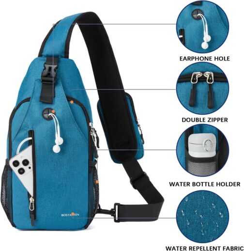 BOSTANTEN Sling Bag, Crossbody Backpack Shoulder Chest Bag for Men Women Travel Hiking Casual Daypack - Image 4