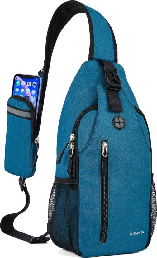 BOSTANTEN Sling Bag, Crossbody Backpack Shoulder Chest Bag for Men Women Travel Hiking Casual Daypack