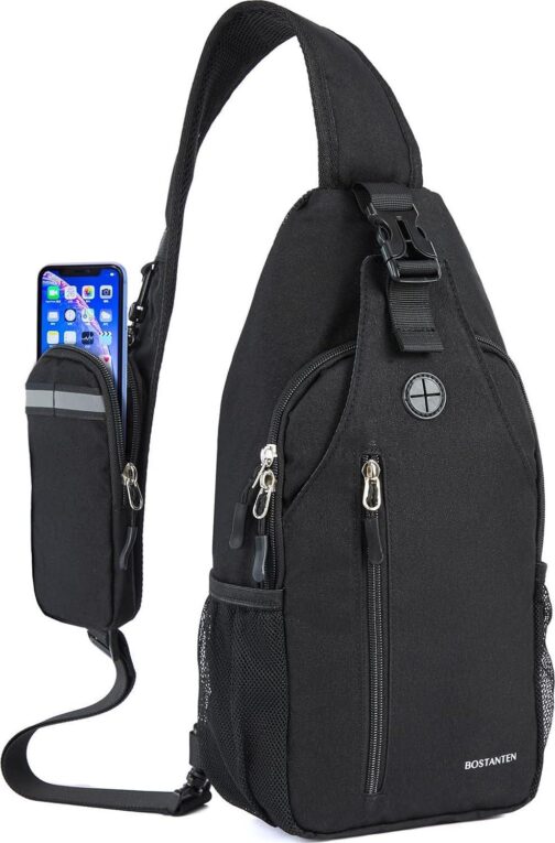 BOSTANTEN Sling Bag, Crossbody Backpack Shoulder Chest Bag for Men Women Travel Hiking Casual Daypack