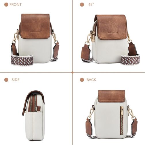 BOSTANTEN Small Crossbody Bags for Women Trendy Leather Phone Wallet Purses Handbags Adjustable Guitar Strap - Image 7