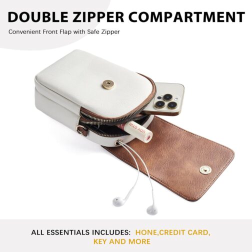 BOSTANTEN Small Crossbody Bags for Women Trendy Leather Phone Wallet Purses Handbags Adjustable Guitar Strap - Image 5