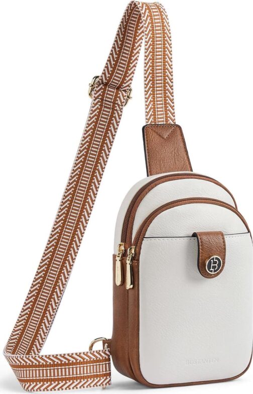 BOSTANTEN Small Sling Bag Crossbody Bags for Women Trendy Crossbody Purse Leather Chest Bag