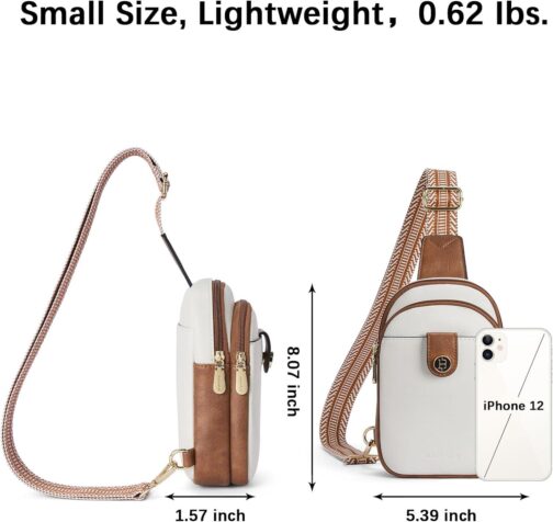 BOSTANTEN Small Sling Bag Crossbody Bags for Women Trendy Crossbody Purse Leather Chest Bag - Image 7