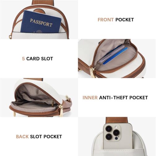 BOSTANTEN Small Sling Bag Crossbody Bags for Women Trendy Crossbody Purse Leather Chest Bag - Image 4