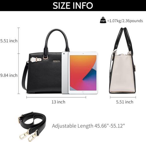 BOSTANTEN Women Leather Handbag Designer Satchel Purses Top Handle Shoulder Totes Crossbody Bag - Image 6
