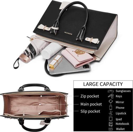 BOSTANTEN Women Leather Handbag Designer Satchel Purses Top Handle Shoulder Totes Crossbody Bag - Image 4