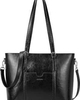 BOSTANTEN Womens Leather Laptop Tote Office Shoulder Handbag Vintage Briefcase 15.6 inch Computer Work Purse