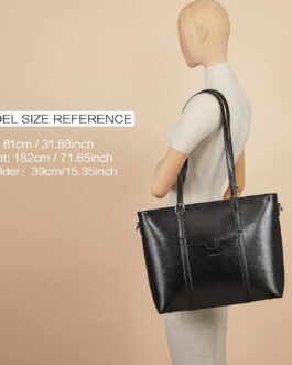 BOSTANTEN Womens Leather Laptop Tote Office Shoulder Handbag Vintage Briefcase 15.6 inch Computer Work Purse