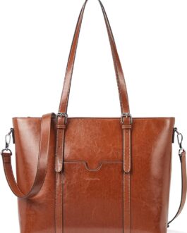 BOSTANTEN Womens Leather Laptop Tote Office Shoulder Handbag Vintage Briefcase 15.6 inch Computer Work Purse
