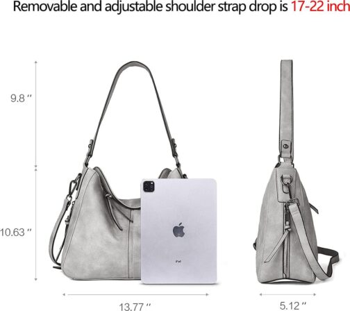 BROMEN Purses for Women Vegan Leather Hobo Bags Designer Handbags Large Shoulder Crossbody Bag with Adjustable Strap - Image 4
