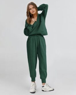 BTFBM Women’s 2 Piece Tracksuit Fall Outfits 2024 Long Sleeve Half Zip Sweatshirt Sweatpants Lounge Set Sweatsuits