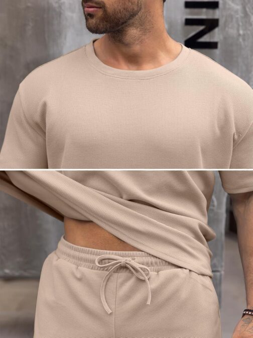 Babioboa Men's Short Sleeve Tracksuit Summer T Shirt and Shorts set 2 Pockets Oversize Two Piece Casual Daily Duty-off - Image 5