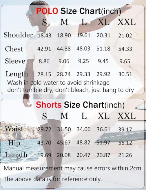 Babioboa Men's Short Sleeve Polo Shirt and Shorts set Summer Two Piece Outfits 3 Pockets zip Tracksuit Casual Athletic Sports - Image 6
